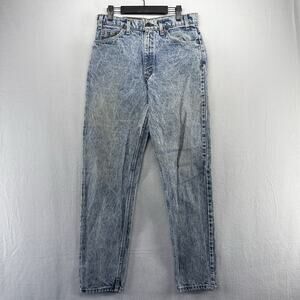 Vintage Levis Jeans Fits 30x33 Blue Acid Wash Orange Tab 40550 550USA Made 80s